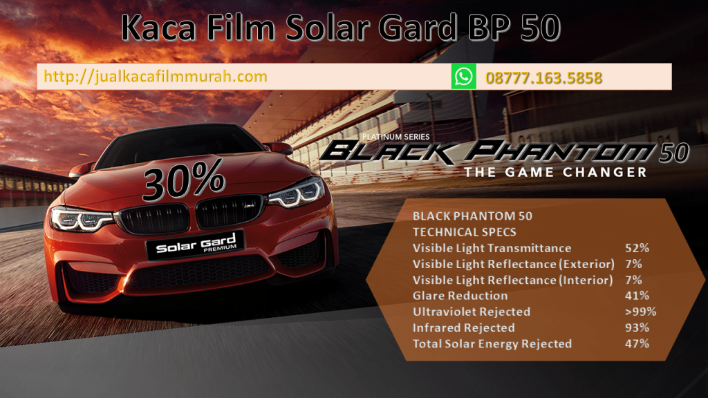 Kaca Film Solar Gard Black Phantom 50